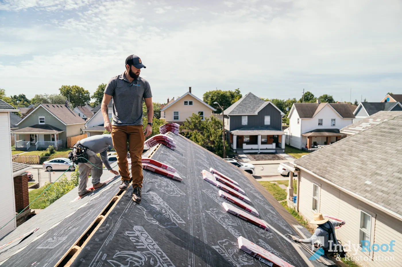 Tarping and dry-in on a Oaktown commercial roof